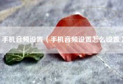 手机音频设置（手机音频设置怎么设置）