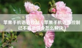 苹果手机语音控制（苹果手机语音控制已不再听指令怎么解决）